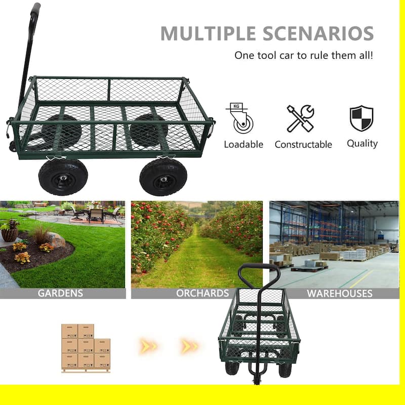 Wagon Cart Garden Cart Trucks for Transport Firewood & Garden Care