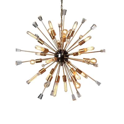 24 Light Chandelier in Gold finish - 39" H x 33.8"W X 33.8"D