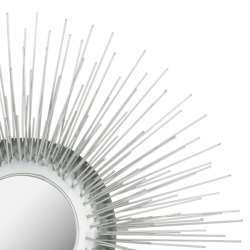 SAFAVIEH Nakita Silver Sunburst 28-inch Decorative Mirror (Set of 3) - L: 25" M: 17" S: 13" - 25Wx25Dx5H