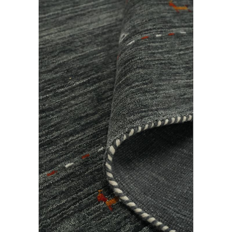 Hand Knotted Oriental 100% Wool Carpet Tribal Animal Pictorial Greys & Charcoal Gabbeh Area Rug - 12' 4'' X 9' 6''