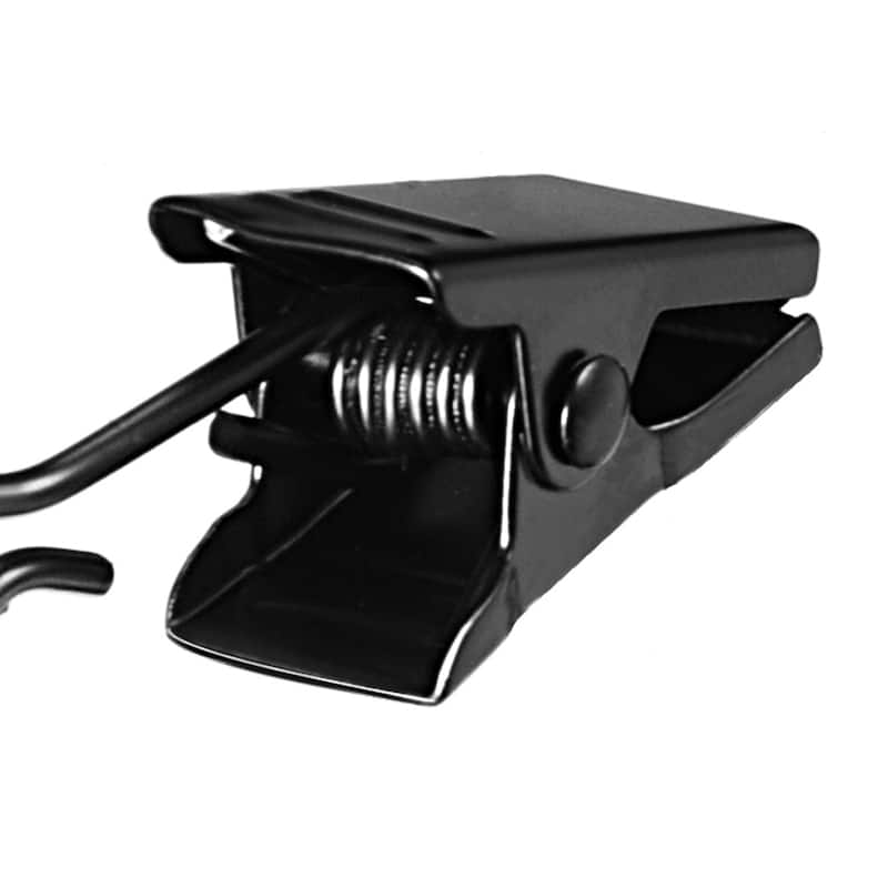 Curtain Clips with Hooks Metal 18mm Clip Length Black 16 Pcs