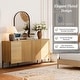 preview thumbnail 4 of 5, WAMPAT Wooden Reeded Baby Dresser For Bedroom, 61" 4-Door Cabinet For Kids, Mid Century Modern Closet Storage Organizer
