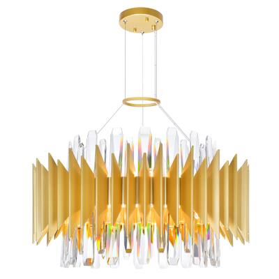 12 Light Chandelier with Satin Gold finish.