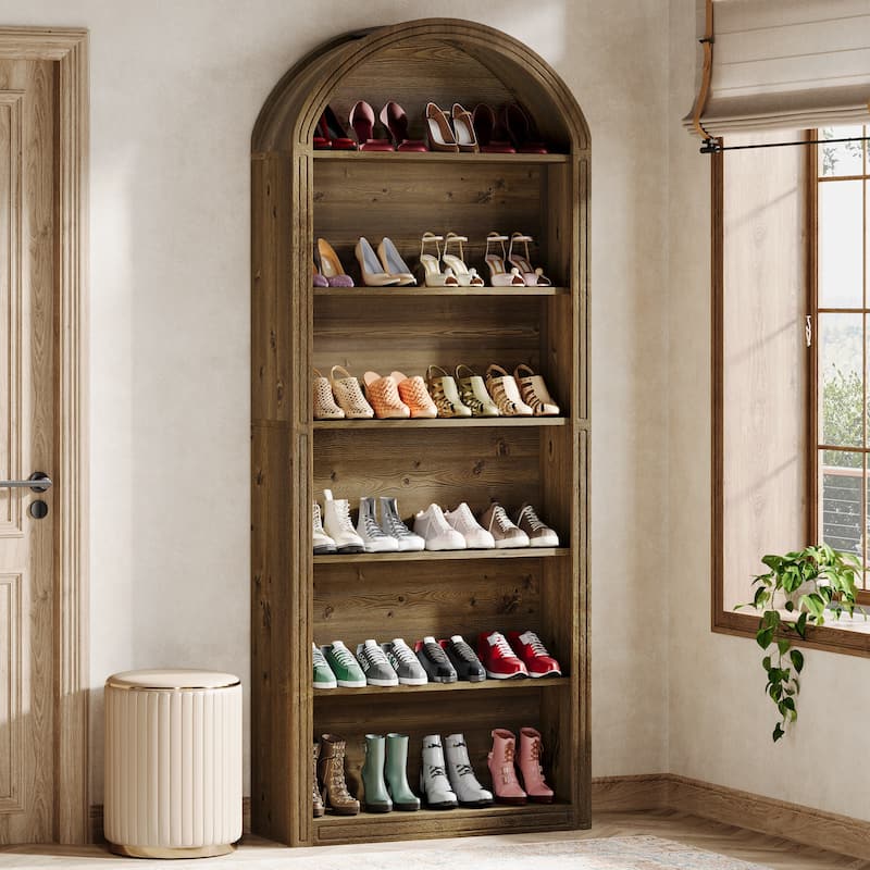 Tall Shoe Storage Cabinet, Freestanding Shoe Organizer