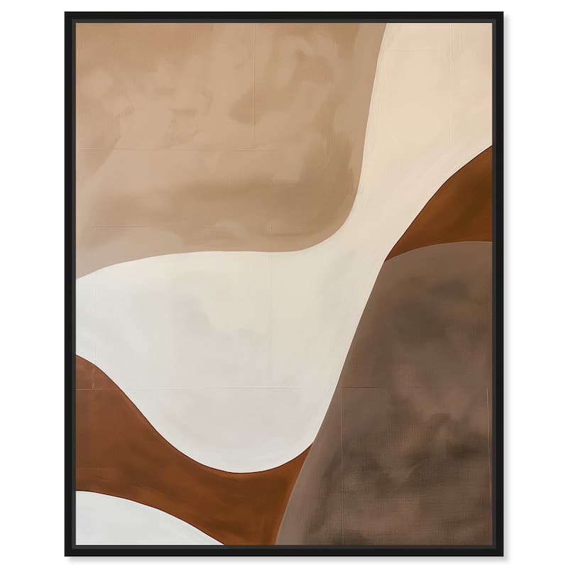 Art Remedy Dream Away Framed Abstract Shapes 1 Piece Canvas Wall Art - 17 x 21 - Black