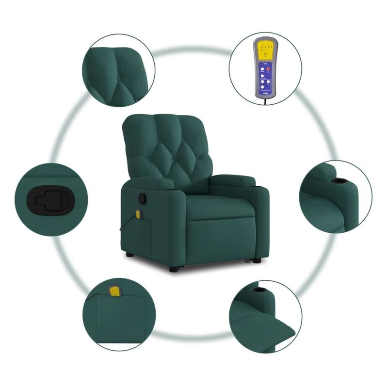 vidaXL Stand up Massage Recliner Chair Power Lift Wingback Armchair Fabric