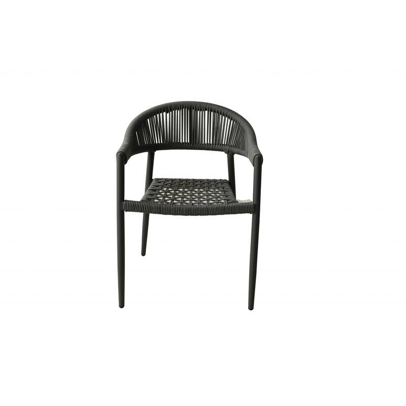 Set of Four 22" Gray Aluminum Outdoor Arm Chair