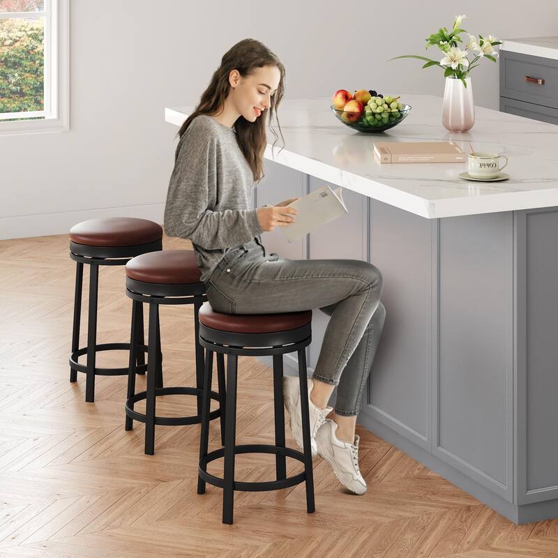 Swivel Bar Stools set of 1/2/4, 24" Counter Height Bar Stools with Footrest