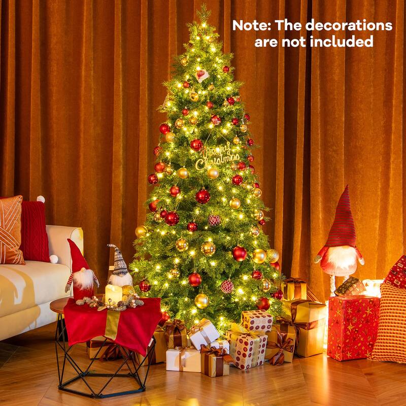 Gymax 6 FT Artificial Xmas Tree w/ 721 PE PVC Branch Tips & Folding