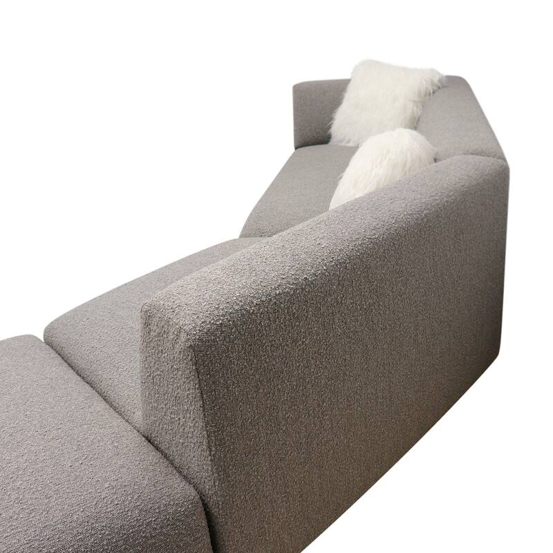 Pasargad Home Portfino Modern Sectional Sofa with 2 Pillows