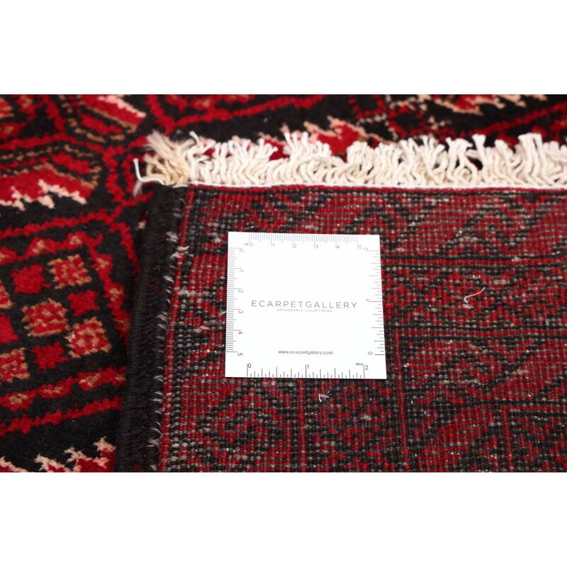 ECARPETGALLERY Hand-knotted Teimani Red Wool Rug - 3'7 x 6'8