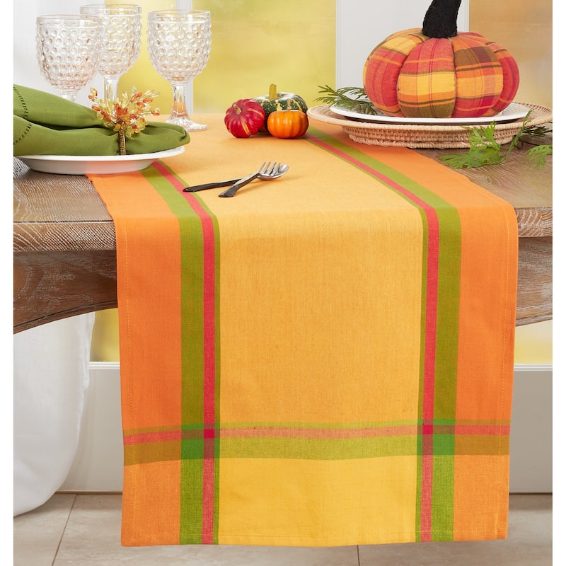 Table Runner With Banded Border Design - 16"x72"
