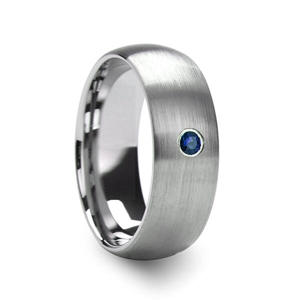 Shop Melanthios Men S Domed Brushed Tungsten Wedding Ring With