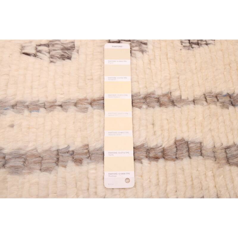 ECARPETGALLERY Hand-knotted Looma Cream, Grey Wool Rug - 8'3 x 10'0