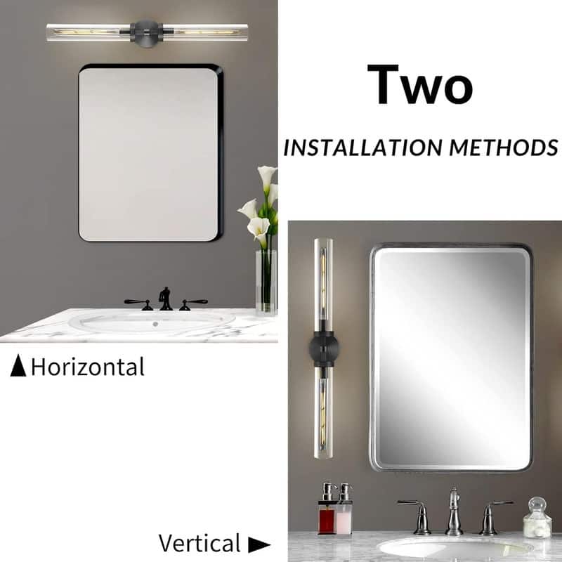 KAYLA Modern Glass Wall Sconces, Indoor Wall Lighting Wall Light Fixtures, Vanity Light with Glass Shade(2-Sets)