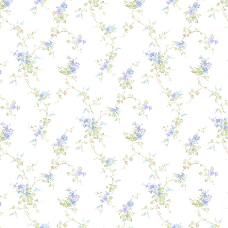 Plymouth Ivy Trial 20.5 In X 33 Ft Washable Wallpaper - Blue