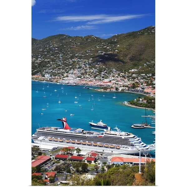 "Overlooking Havensight Cruise Ship Terminal and St Thomas Harbor" Poster Print