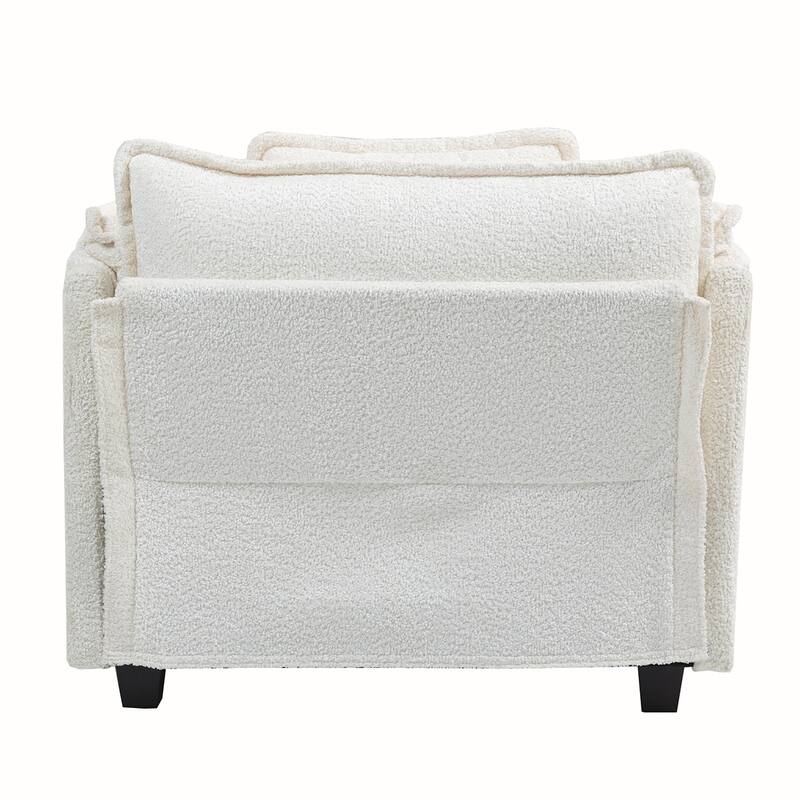 Boucle Oversized Sofa Chair With Ottoman