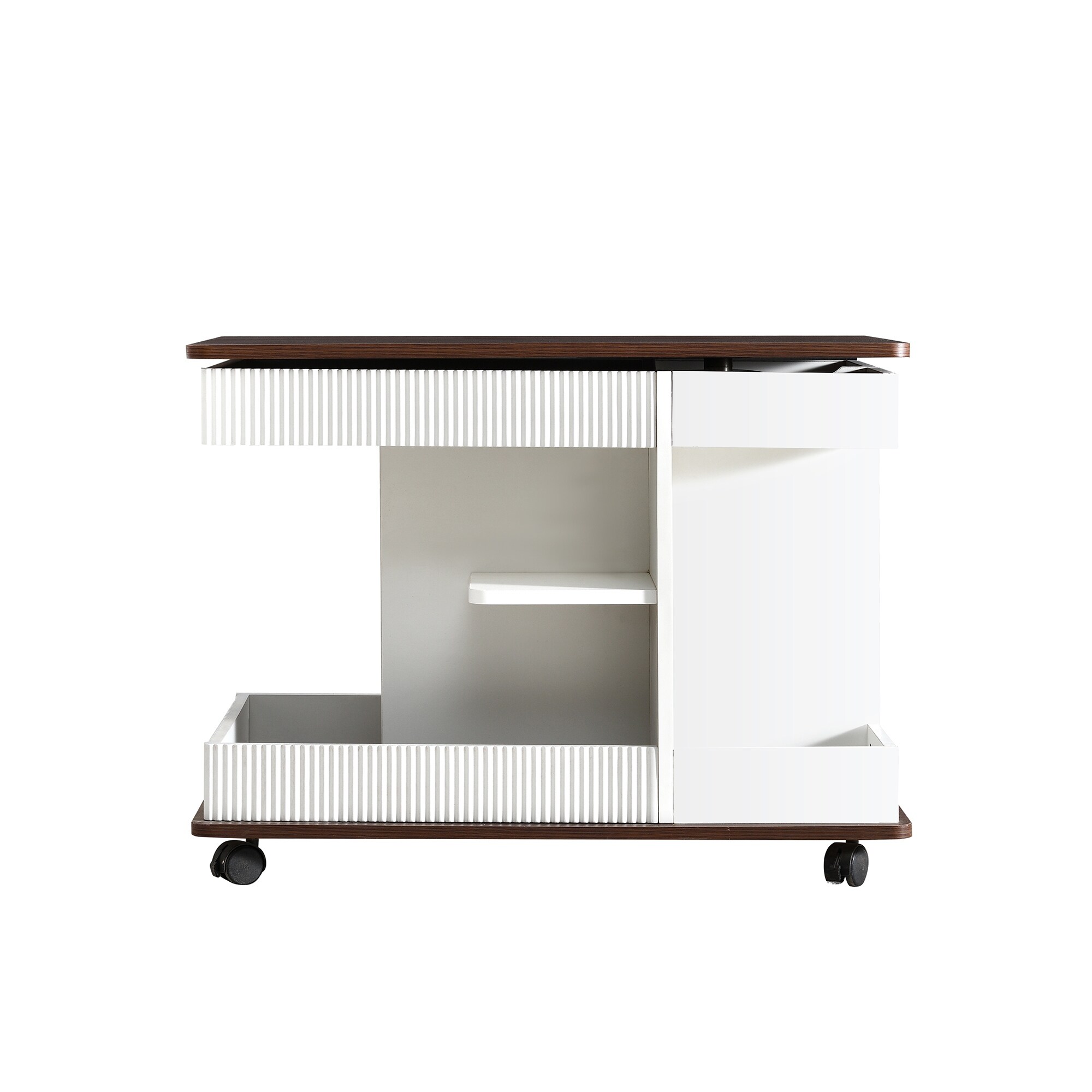Lift Top End Table with Wheels and Storage for Small Spaces - 22.6