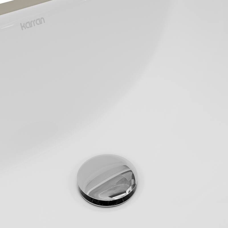 Karran Valera 21" Rectangular Undermount Vitreous China Bathroom Sink in White