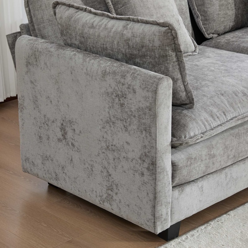 Cloud Sofa Armrests only, Modern Sectional Couch, Comfy Double Layer Upholstered Seat Cushion, Breathable Chenille Fabric
