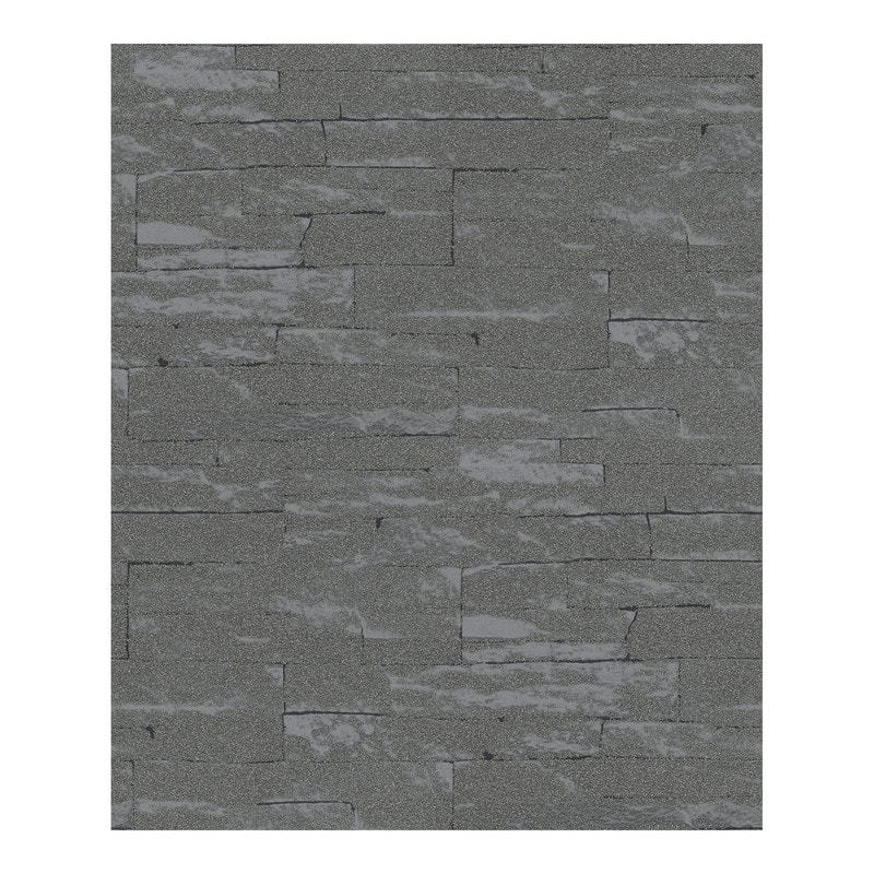 Marburg Rheta Charcoal Stone Wallpaper - 20.5 x 396 x 0.025