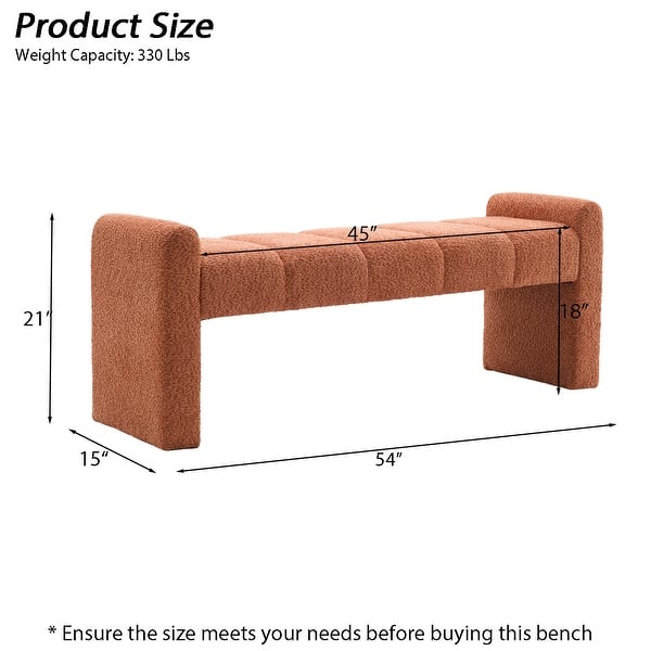 dimension image slide 0 of 10, Boucle Bedroom Bench with Channel Tufted Modern Entryway Bench Window Bench End of Bed Bench