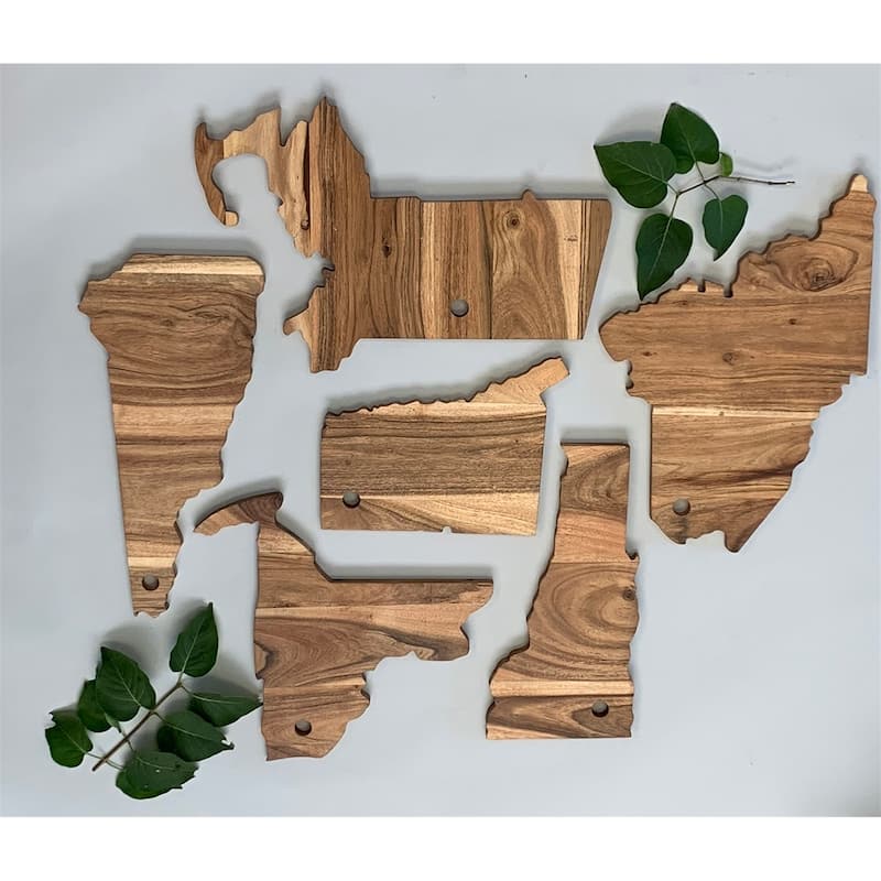 Acacia Wood "Massachusetts" Cutting Board - A - Natural