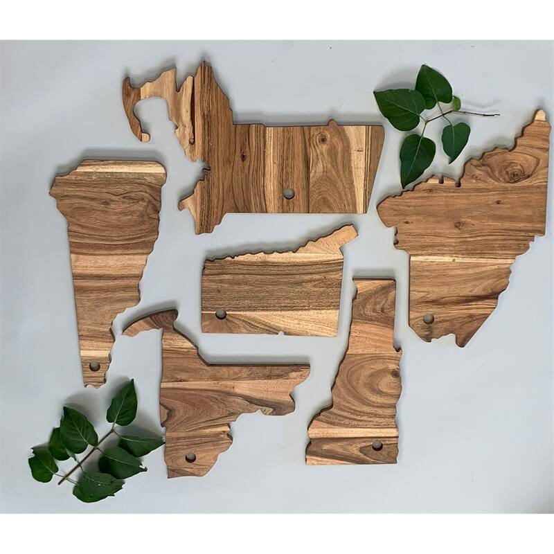 Acacia Wood "New Hampshire" Cutting Board - A - Natural