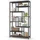 preview thumbnail 13 of 23, Vintage Brown/ Black 8-Shelf Etagere Bookcase, White Modern Bookshelves with Storage, Tall Display Rack