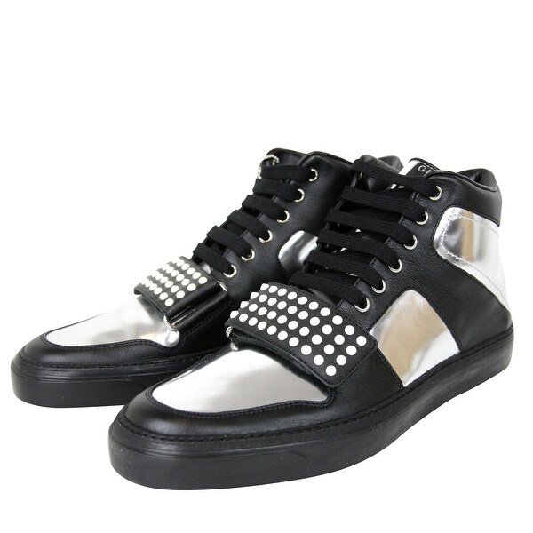 mens gucci black leather high top sneakers