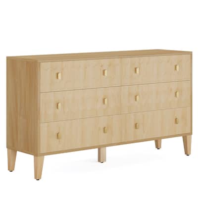 55-inch Dresser for Bedroom Chest of Drawers with Solid Wood Legs