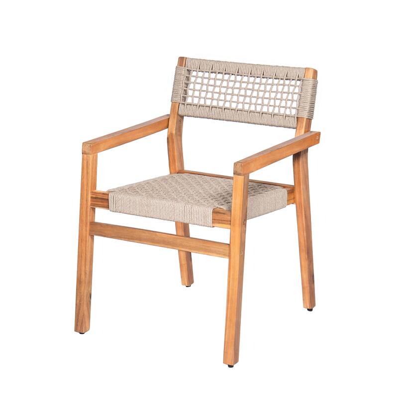 Christopher Knight Home - Lyla Outdoor Rope Woven Acacia Dining Chair Set (Only chair)