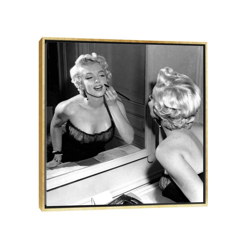 iCanvas "On The Set, Marilyn Monroe" by Rue Des Archives Framed Canvas Print - Gold - 12x12