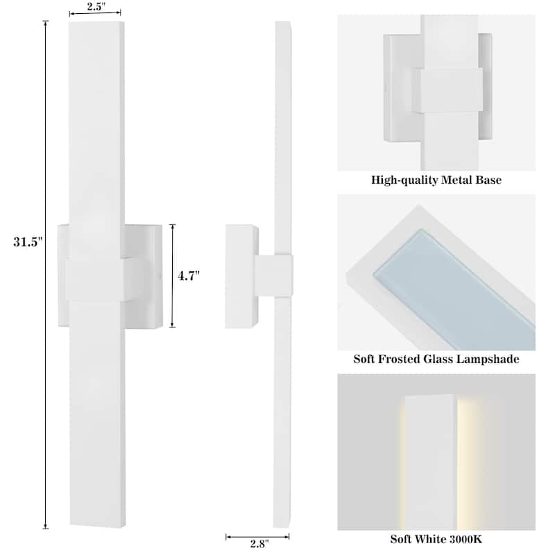 1-Light Black/White Aluminum LED Outdoor Wall Sconce