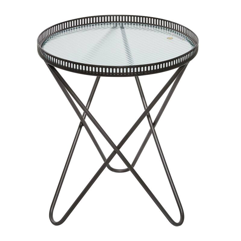 Grey Iron Industrial Accent Table (Set of 2) - 20 x 20 x 27Round