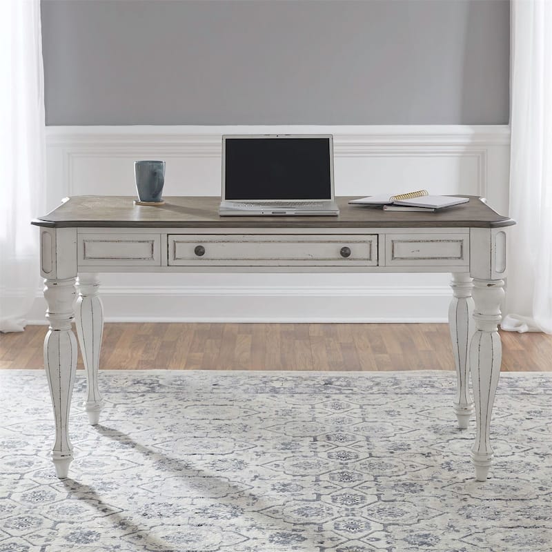 Magnolia Manor Antique White Weathered Bark Lift Top Writing Desk