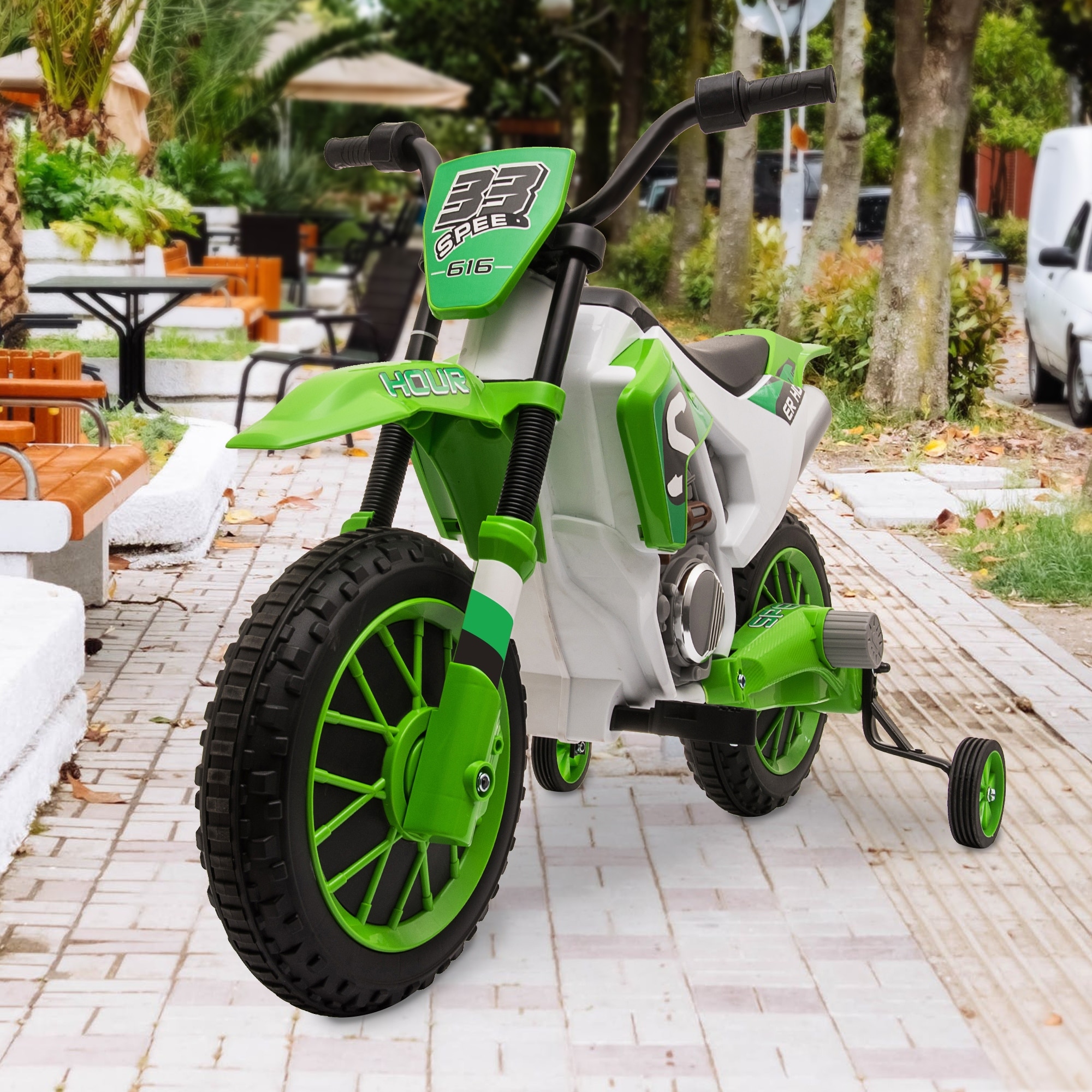 Kids motorbike with training wheels shop