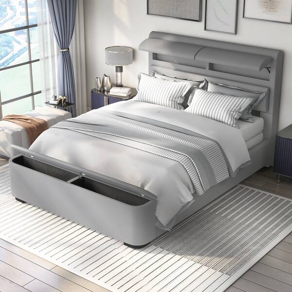 Furniture of America Otjen Modern Upholstered Storage Bed