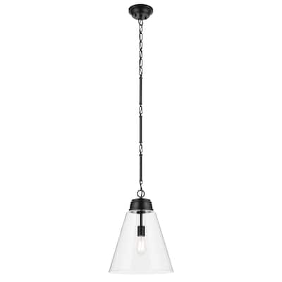 Kichler Lighting Marsailli 19.75" 1-Light Large Pendant with Clear Glass in Black - 15.75