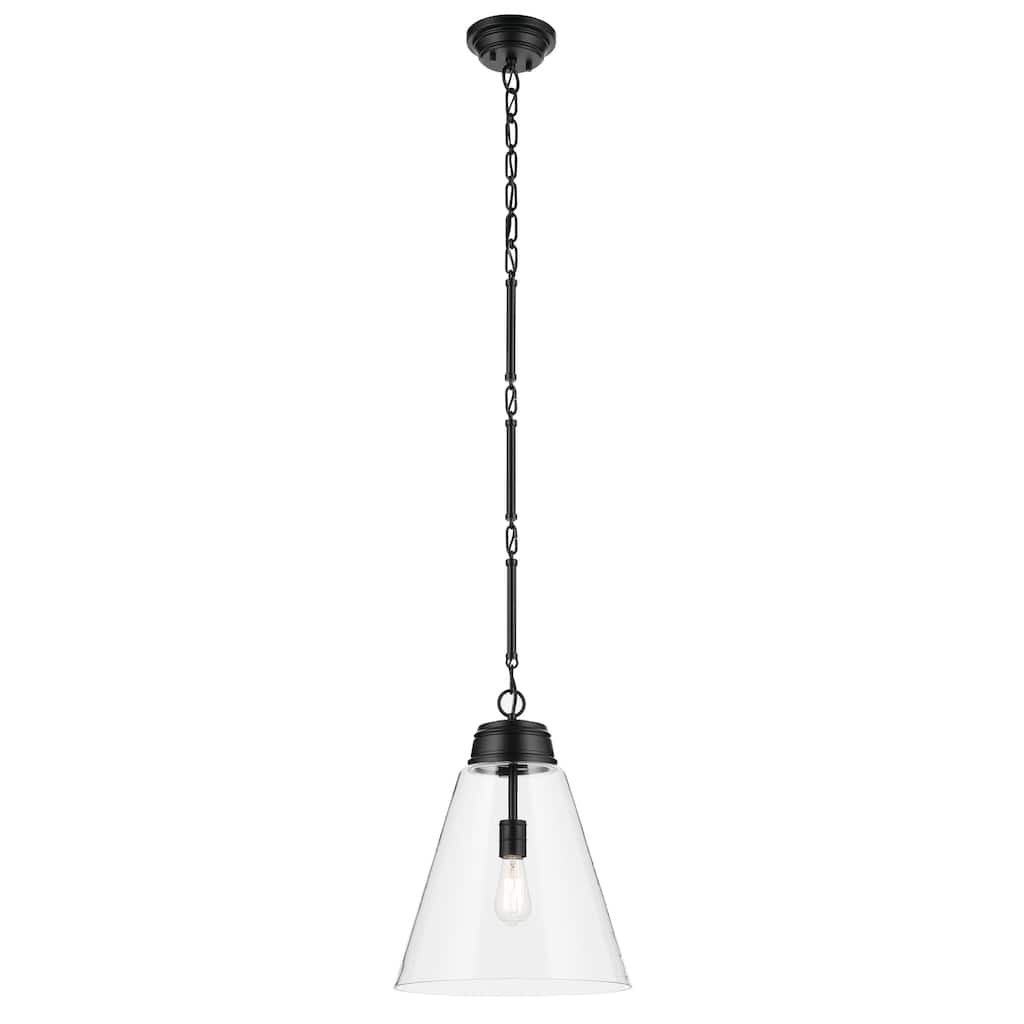 Kichler Lighting Marsailli 19.75" 1-Light Large Pendant with Clear Glass in Black - 15.75