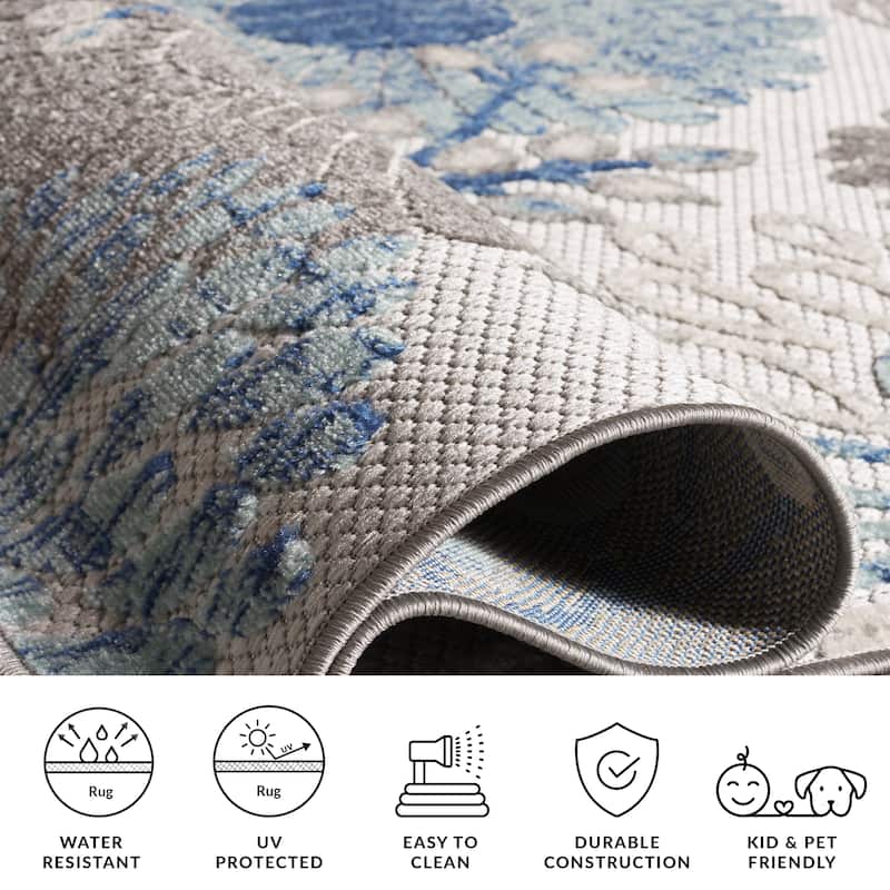 SAFAVIEH Cabana Lilah Indoor/ Outdoor Waterproof Patio Floral Rug