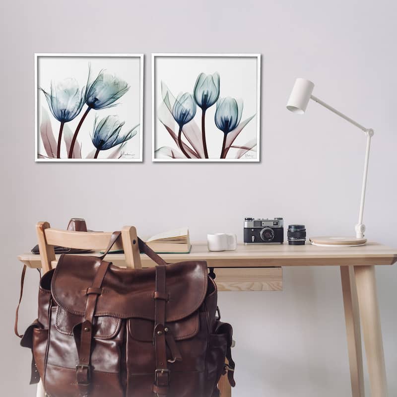Stupell Vibrant Blue Tulips Framed Giclee Art Design By Albert Koetsier (Set of 2)
