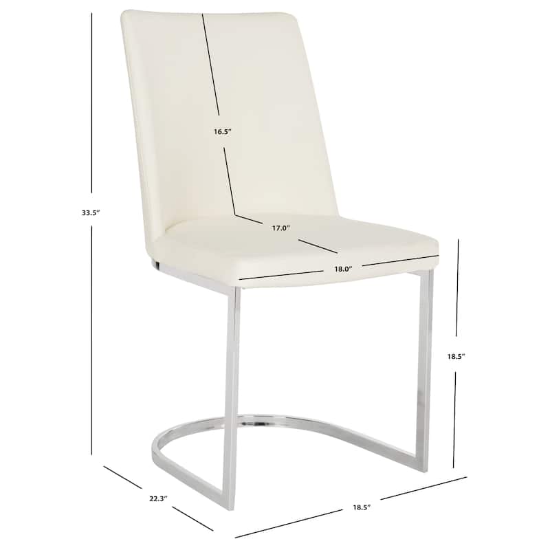 SAFAVIEH Felipa Mid-Century Modern White Dining Chair (Set of 2) - 18.5" x 22.3" x 33.5" - 19Wx22Dx34H