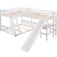 preview thumbnail 6 of 7, White Twin over Full Bunk Bed with Twin Size Loft Bed with Desk and Slide, Full-Length Guardrail