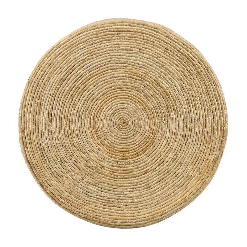 Mize Natural Woven Rattan Round End Table