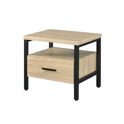 One Drawer Nightstand with 1 Tier Shelf