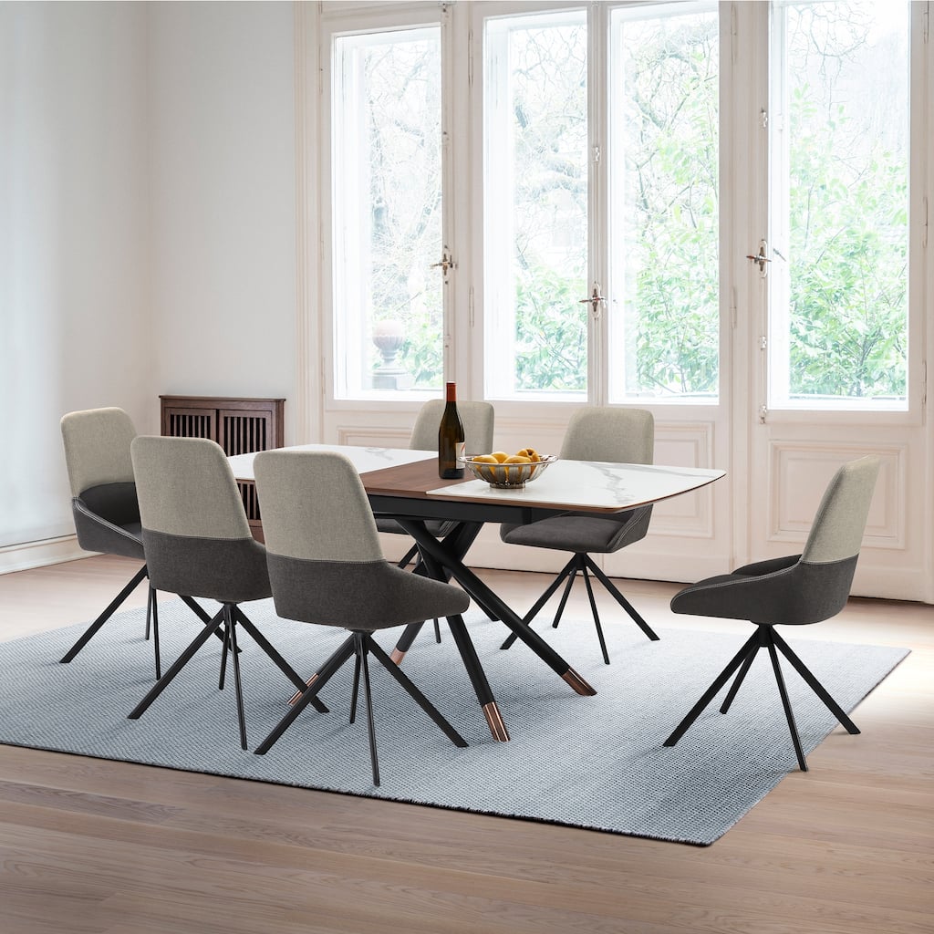 Alora Maverick Extendable 7 Piece Dining Set with Swivel Chairs
