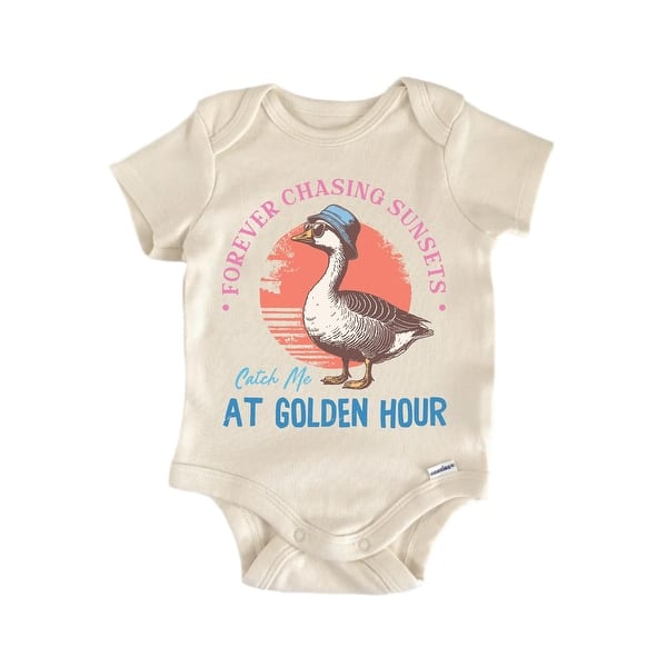 slide 2 of 6, Golder Hour Summer Goose - Baby Bodysuit Blue - 0-3M