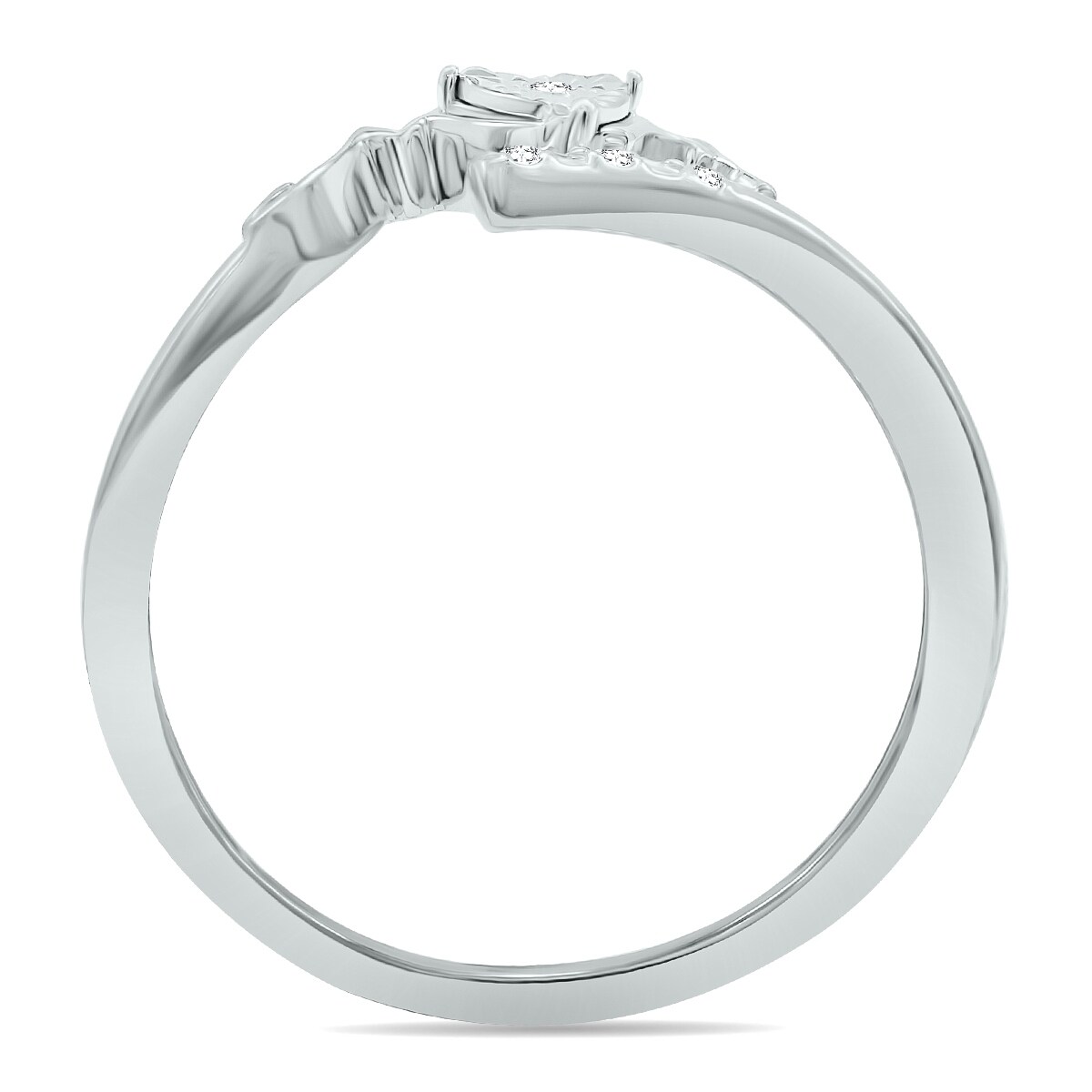 Marquee Genuine Diamond MOM Heart Ring in .925 Sterling Silver(J-K